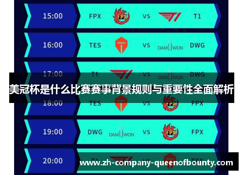 美冠杯是什么比赛赛事背景规则与重要性全面解析