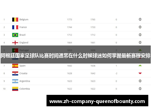 阿根廷国家足球队比赛时间通常在什么时候球迷如何掌握最新赛程安排